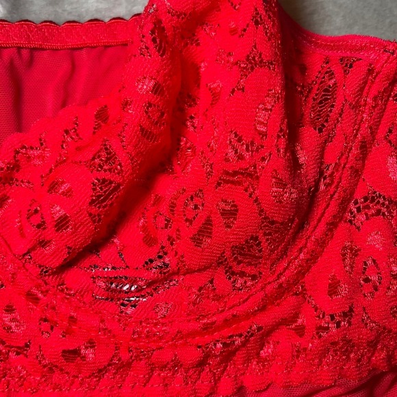 Escante Womens Size Large Red Lace Lingerie Garter Straps Suspender Adjustable - Picture 10 of 13